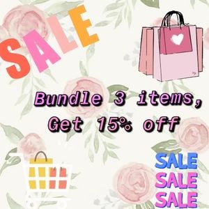 Bundle 3 items, get 15% off!